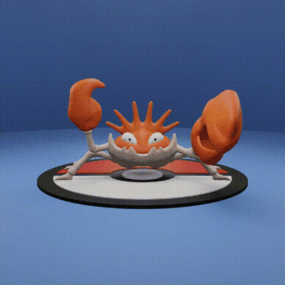 pokemon 099 kingler arte krabby granchio acqua 3d giocattolo popolare stampa stampabile cenere pokeball anime manga 3d print model - Mito3D