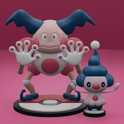pokémon 122 439 mime jr art mr immigrant barré psychique fée 3d jouet populaire impression imprimable cendre pokeball anime manga 3d print model - Mito3D
