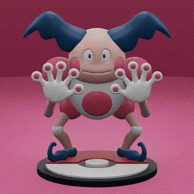pokémon 122 mime art jr mr immigrant barré psychique fée 3d jouet populaire impression imprimable cendre pokeball anime manga 3d print model - Mito3D