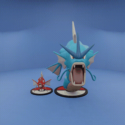 pokemon hayir 129 130 magikarp gyarados sanat şaka su uçan 3d oyuncak popüler yazdır yazdırılabilir kül pokeball anime manga 3d print model - Mito3D