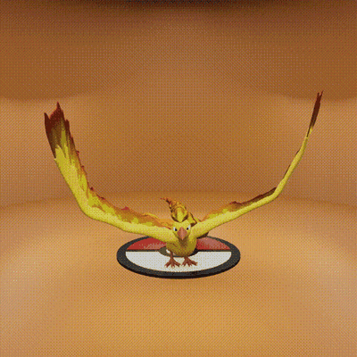 pokémon 146 moltres art feu volant 3d jouet populaire impression imprimable cendre pokeball anime manga 3d print model - Mito3D