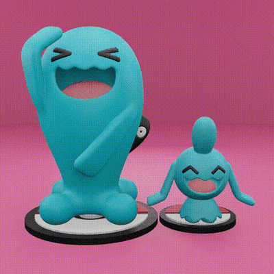 pokémon 202 360 wobbuffet weiße sohnano klingend psychisch 3d kunst spielzeug beliebt drucken druckbar asche pokeball anime manga 3d print model - Mito3D