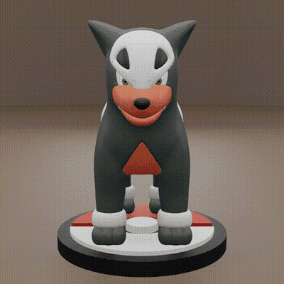 pokémon 228 chien art houndoom diable vacances sombre feu 3d jouet populaire impression imprimable cendre pokeball anime manga 3d print model - Mito3D