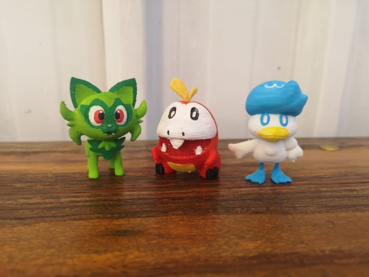 pokemon paladín paquete arte quaxly enérgico fuecoco gratis bolsillo monters arte fan servicio fans go juguete figura pikachu 3d print model - Mito3D