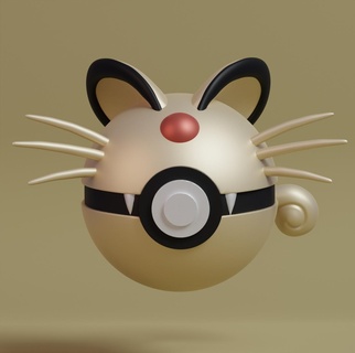 Pokémon persisch Pokeball Pikachu Spielzeug Kunst Sammlerstück Manga Ventilator druckbar drucken Beliebt Anime Asche eevee miauen mewtwo legendär charizard Miau 3d print model - Mito3D