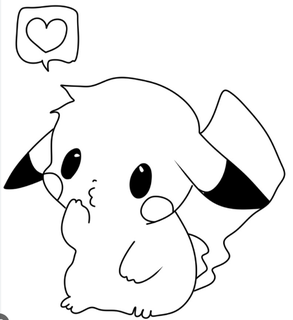 pokemon picachu kawai Art 2d art at d drawing 3d print model - Mito3D
