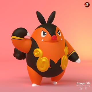 Pokémon pignite jogos Pikachu cinza pokebola brinquedo casa popular eevee impressão Dragão cão anime manga Tepig emboar fantasma 3d print model - Mito3D
