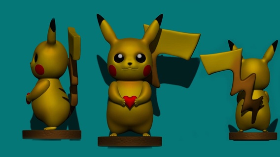 pokemon Pikachu juguetes estatua 3d print model - Mito3D