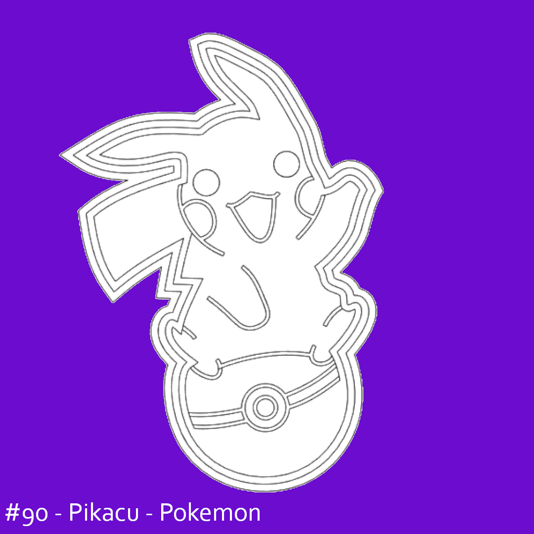 Pokémon Pikachu biscuit coupeur stl fichier dessin animé personnage 3D print model - Mito3D