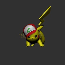 Pokémon Pikachu cendre version 3d print model - Mito3D