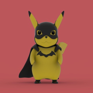 pokemon pikachu batman pokemon pikachu batman 3d sculpture model  3d print model - Mito3D