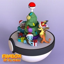 pokemon pikachu charmander squirtle christmas toy xmas tree go cute figures sculpt sculpture 3d print model - Mito3D