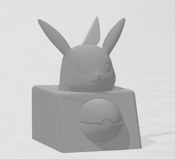pokemon pikachu esc key cap computer keyboard video games nintendo 3d print model - Mito3D