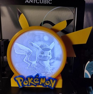pokemon Pikachu lámpara empujar Lun niños LED 3d print model - Mito3D