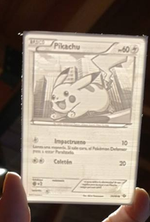 pokemon Pikachu litofano tarjeta Inglés juego Arte juguete niños 3d print model - Mito3D