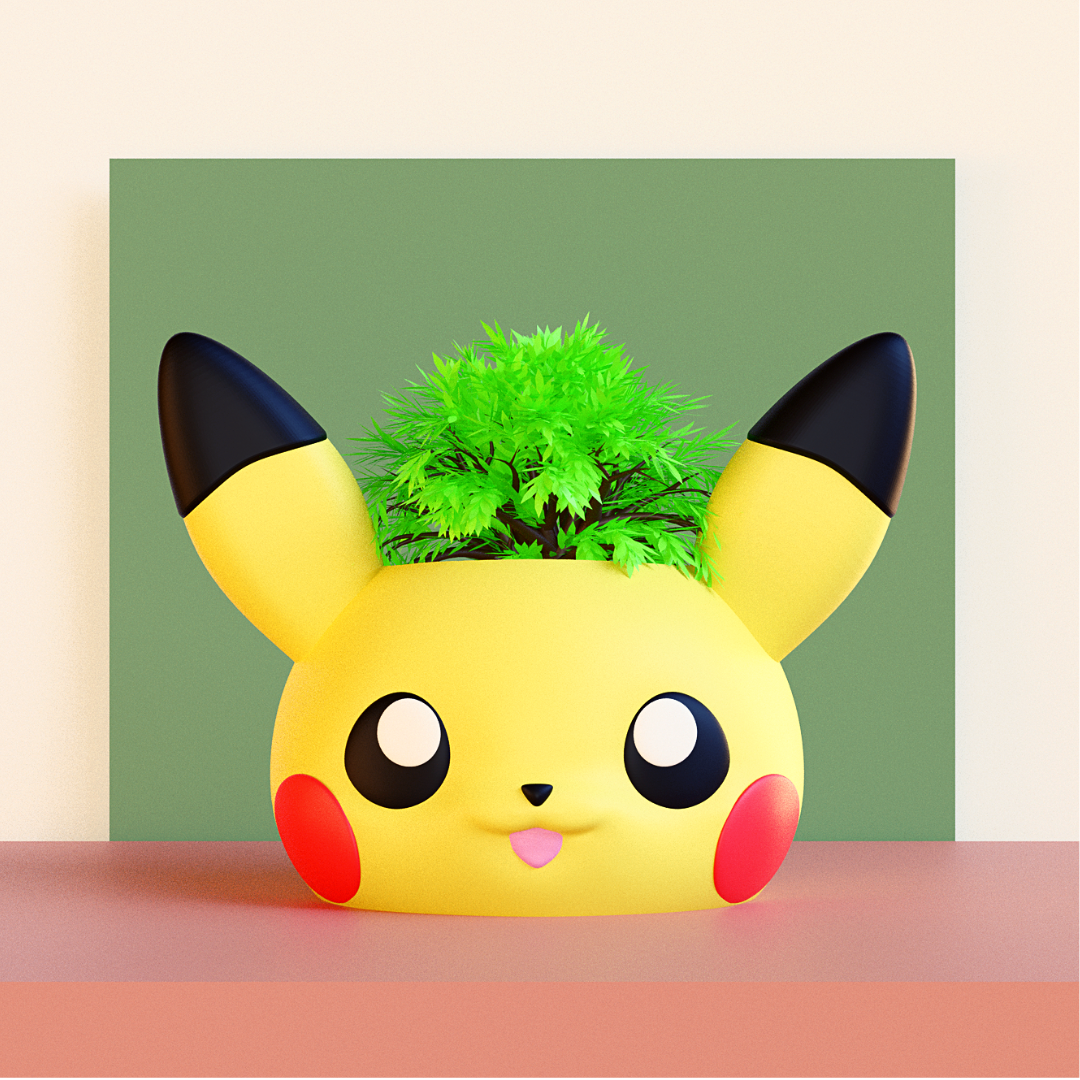 pokemon pikachu plant pot - 3D print model - Mito3D