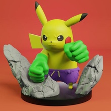 Pokemon Pikachu supereroe hulk 3d print model - Mito3D