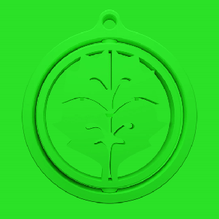 Pokémon plante type tournant porte clés herbe ébullition médaille entraîneur rotatif souple fléchir vert pokedex 3d print model - Mito3D
