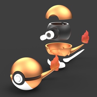 Pokémon Pokeball charmander gespalten Venusaurier Bulbasaur Pikachu Katze Cosplay eevee Anime Goku Naruto pok Ball Schalter Charmeleon Veelutions Drachen artikuliert 3d print model - Mito3D