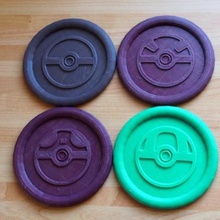 pokemon pokeball coasters home video games retro nintendo 3d print model - Mito3D