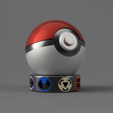 pokemon pokeball piggy bank base gadget pok ball decoration game suppord 3d print model - Mito3D