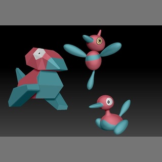 Pokémon Porygon porygon2 porygon z brinquedo figura arte jogos Pokemongo Nintendo Pokemonzukan brinquedos escultura evolução 3d print model - Mito3D