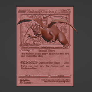 Pokémon radiant charizard 4d carte Douane charmander 3d imprimante 3d print model - Mito3D