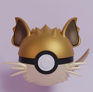 pokemon raticate pokeball 3d print model - Mito3D