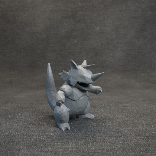 pokemon lowpoly rhydon oyun 3D print model - Mito3D