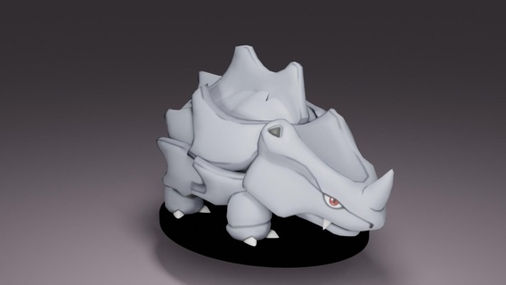 Pokémon Rhyhorn 3d print model - Mito3D