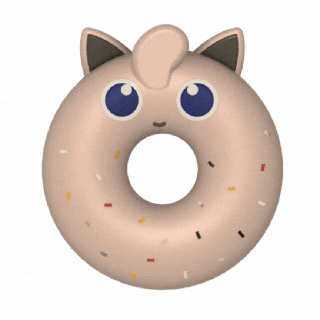 pokemon roundabout donut & keychain rondoudou jigglypuff cute kawaii cakes cake key ring sugar eat figurine 3d print model - Mito3D
