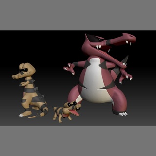 Pokemon sandile coccodrilli coccodrillo giocattolo figura arte gioco pokemongo nintendo pokemonzukan Giochi giocattoli scultura Evoluzione 3d print model - Mito3D
