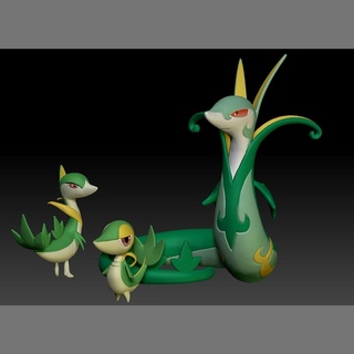 Pokémon snivy servo serperior jogos brinquedo figura arte Pokemongo Nintendo Pokemonzukan brinquedos escultura evolução 3d print model - Mito3D