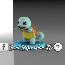 pokemon squirtle base vari roccia 3d print model - Mito3D