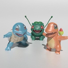 pokemon başlangıç paketi sanat minyatür heykelcik çocuklar göster blastoise bulbasaur pikachu squirtle charmander 3d print model - Mito3D