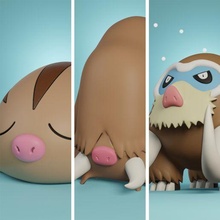 Pokémon Swinub Evolution Pack 3d print model - Mito3D