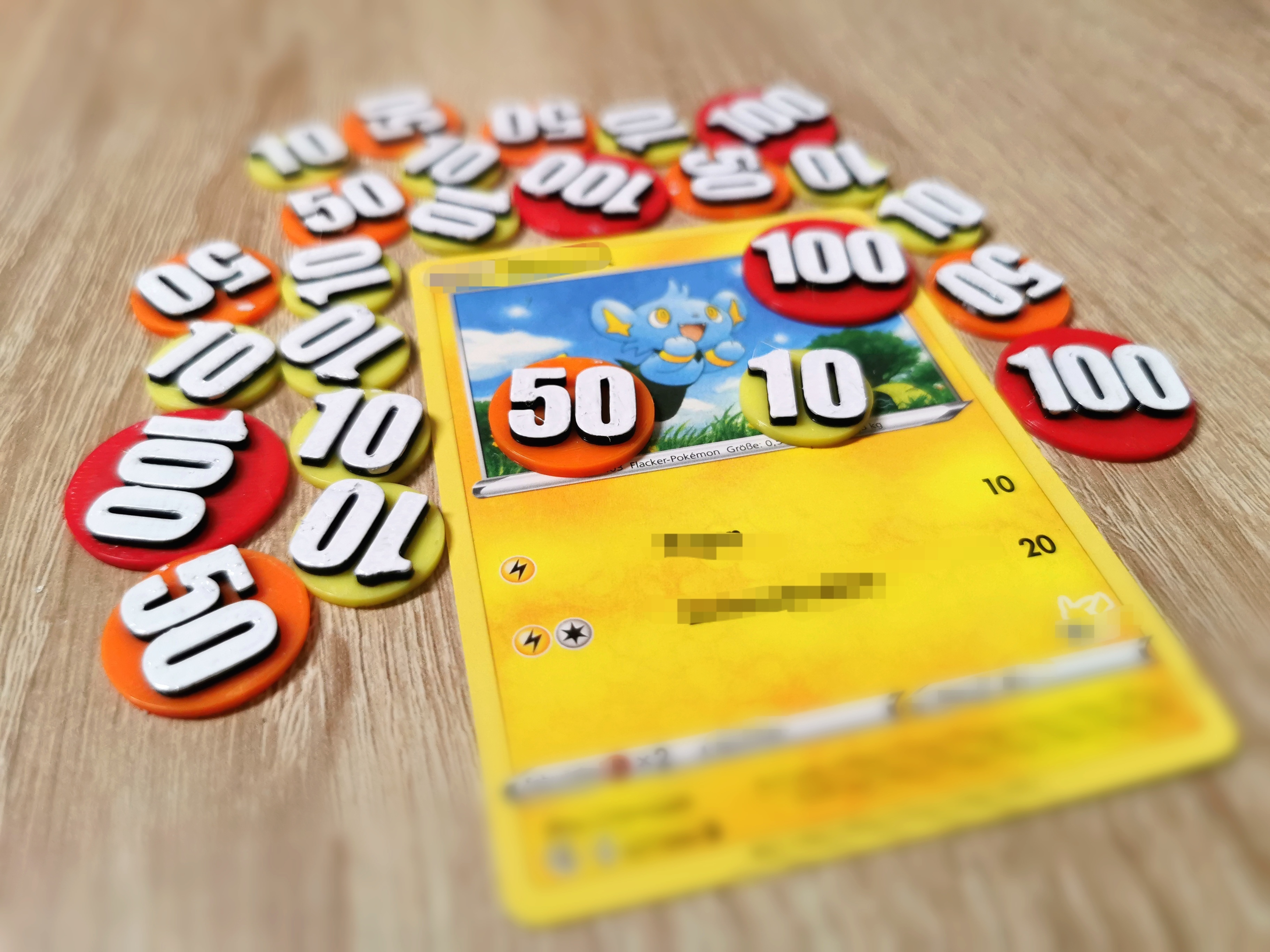 pokemon tcg dañar marcadores empujar Lun contadores tokens juego marcador simbólico mostrador tarjeta 3D print model - Mito3D