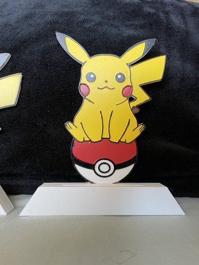 pokemon tcg pikachu pokeball themed card display - standard loader pocket monsters yellow ash i choose electric print in place easy fun anime 3d print model - Mito3D