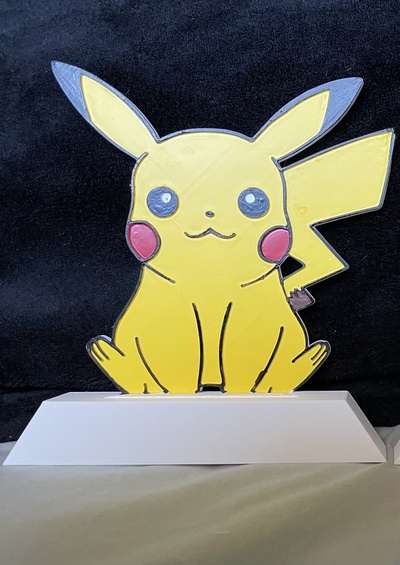 pokemon tcg pikachu themed card display - beckett pocket monsters yellow ash i choose electric print in place easy fun anime 3d print model - Mito3D