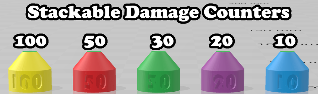 pokemon tcg stackable damage counters deck box pokeball counter tokens 3d print model - Mito3D