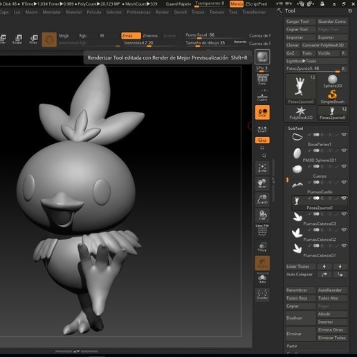 pokemon torchic game 3d 3D print model - Mito3D