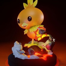 Pokémon torchisch Kunst Asche Pikachu blaziken Combusken hoenn Vorspeisen treecko Mudkip Beliebt Spielzeug Pokeball 3d print model - Mito3D