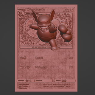 Pokémon Wartortle 4d cartão personalizadas 3d impressora blastoise 3d print model - Mito3D