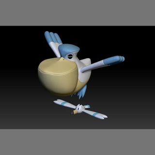 pokemon wingull pelipper juguete figura Arte juego pokemongo nintendo pokemonzukan juegos juguetes escultura evolución 3d print model - Mito3D