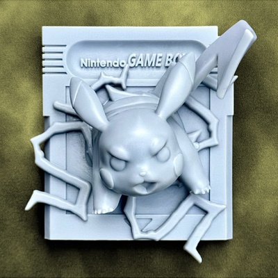 pokemon giallo 3d stampato game boy cartuccia pikachu gioco figura charmander sculture pokedex abc3d scultura scolpire giocattolo go figure figurina fan art carte tcg 3d print model - Mito3D