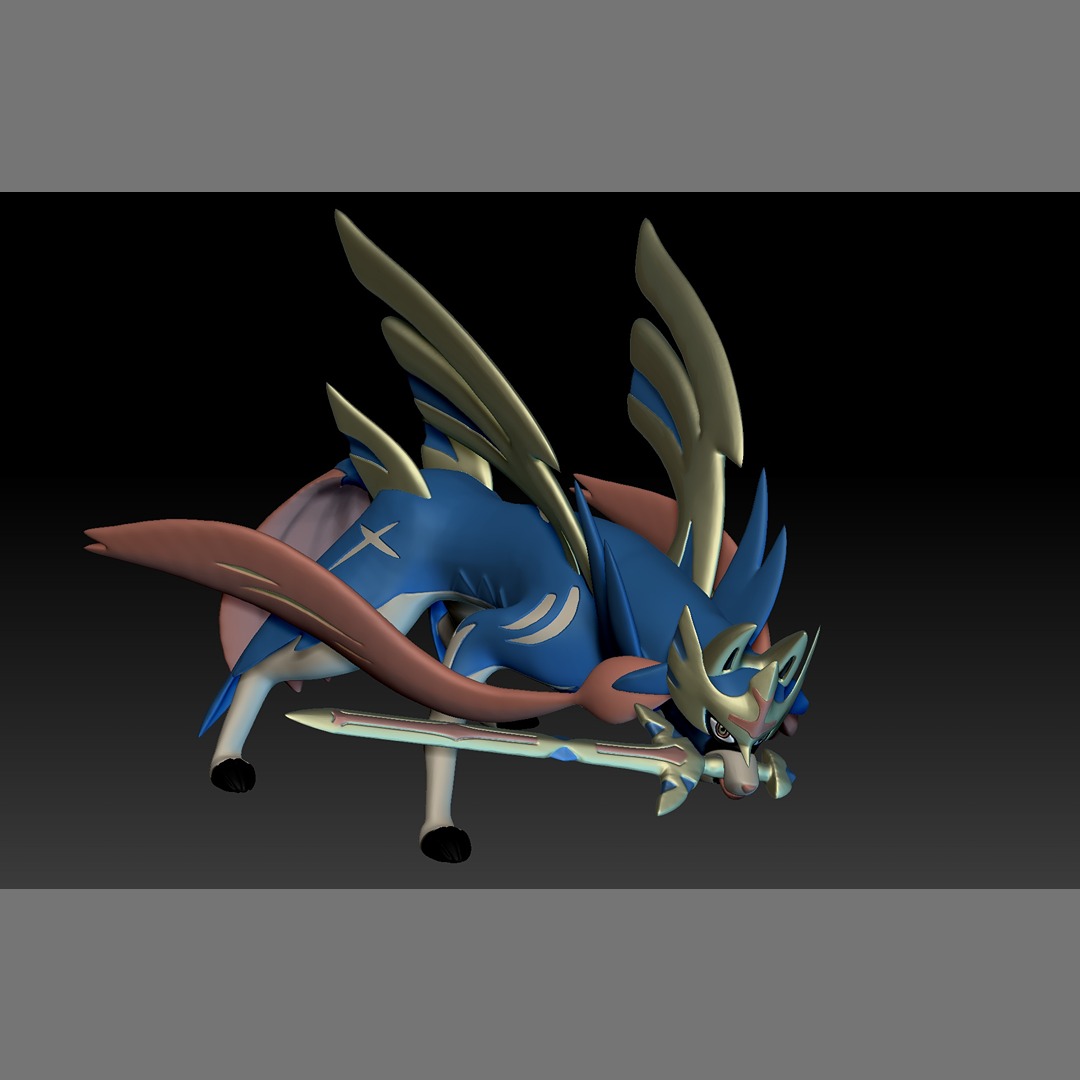 pokemon zacian sword toy figure art game pokemongo nintendo pokemonzukan games toys sculpture evolution 3D print model - Mito3D