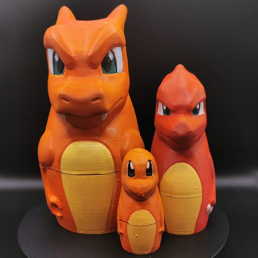 nidification poupée charizard art Pokémon fdm résine ventilateur modèle charmander charmeleon 3D print model - Mito3D