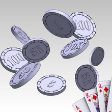 poker chips 1 5 10 50 100 500 1k 5k 10k Spiel Spiele drehen Fluss spielen flop euro US-Dollar - Händler Karten 3d print model - Mito3D