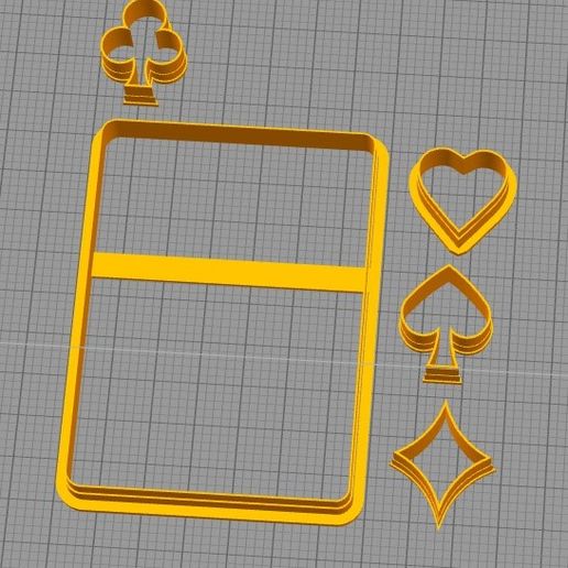 poker biscotto carta impostato lettera taglierina taglio biscotti 3D print model - Mito3D