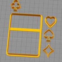 Poker Plätzchen Karte einstellen Brief Cutter Schneiden Kekse 3d print model - Mito3D
